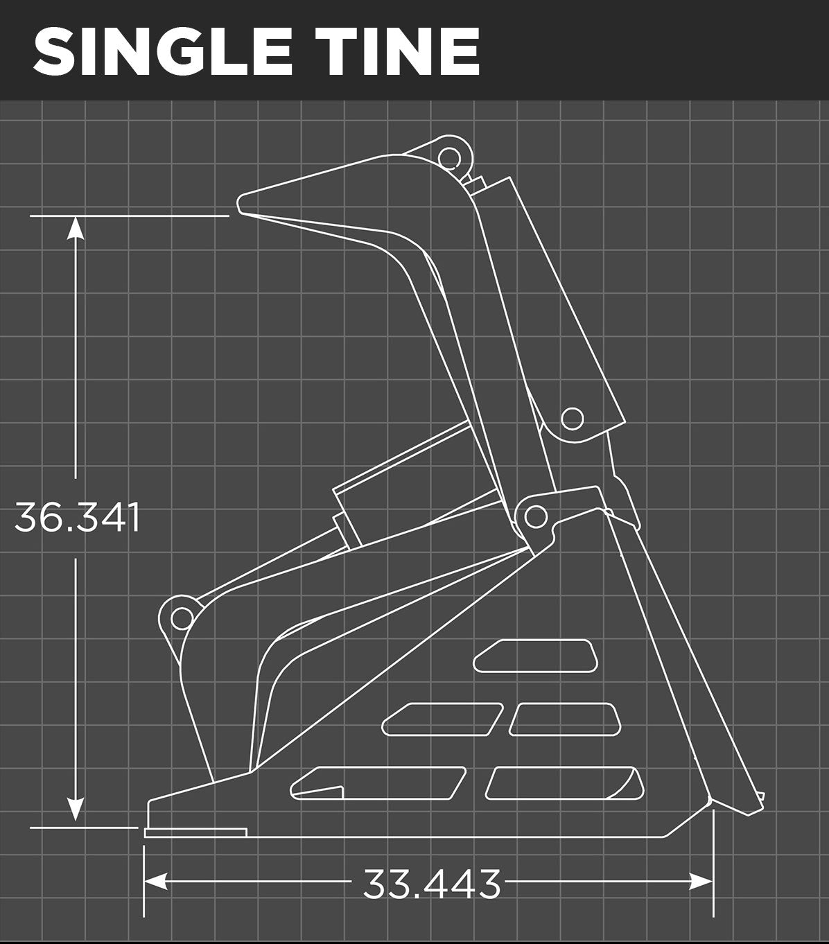 Mini Skid Steer & Compact Tractor Rock Bucket Grapple Single Tine